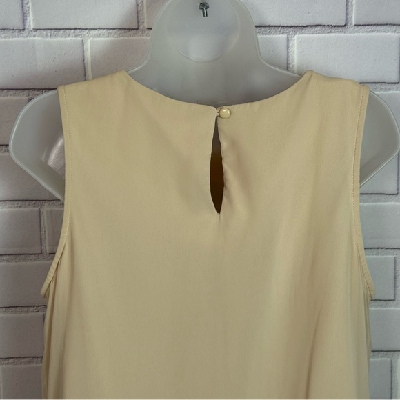 CB Elegant Cream Sleeveless midi Dress/size 10 - Picture 6 of 10